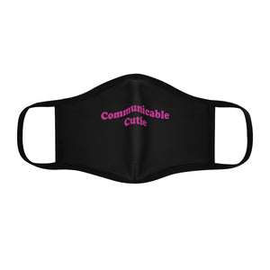 Communicable Cutie - Fitted Polyester Face Mask - Black