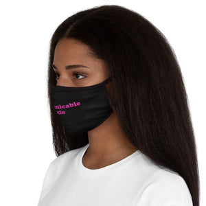 Communicable Cutie - Fitted Polyester Face Mask - Black