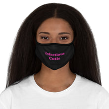 Load image into Gallery viewer, Infectious Cutie - Fitted Polyester Face Mask - Black
