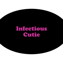Load image into Gallery viewer, Infectious Cutie - Fitted Polyester Face Mask - Black