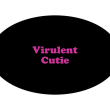 Load image into Gallery viewer, Virulent Cutie - Fitted Polyester Face Mask - Black