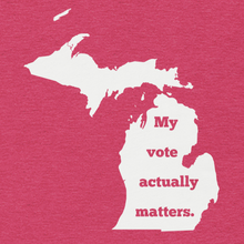 Load image into Gallery viewer, My Vote Actually Matters - Michigan - Unisex t-shirt
